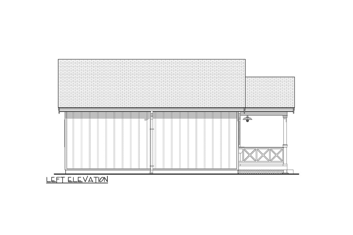 Plan 677034NWL: Country Cottage House Plan with 2 Beds and Open Concept Layout - 784 Sq Ft - Image #6 - Cottage, Country, Traditional