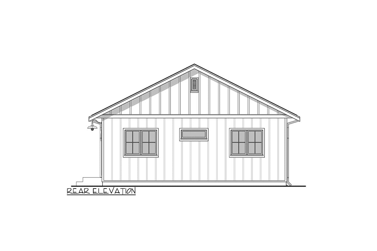 Plan 677034NWL: Country Cottage House Plan with 2 Beds and Open Concept Layout - 784 Sq Ft - Image #7 - Cottage, Country, Traditional