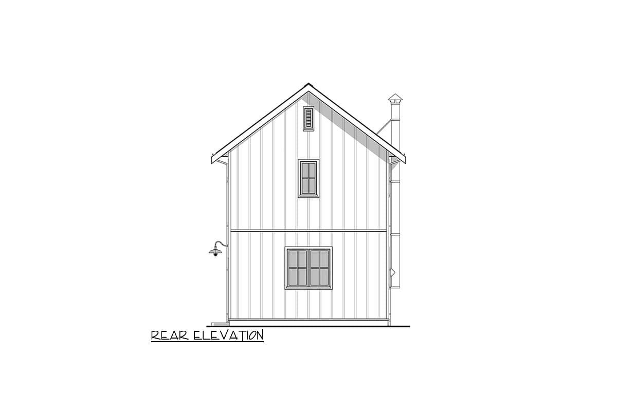 Plan 677035NWL: 2-Story Cabin with Upstairs Bedrooms - 1035 Sq Ft - Image #7 - Cabin, Cottage, Country, Rustic, Traditional