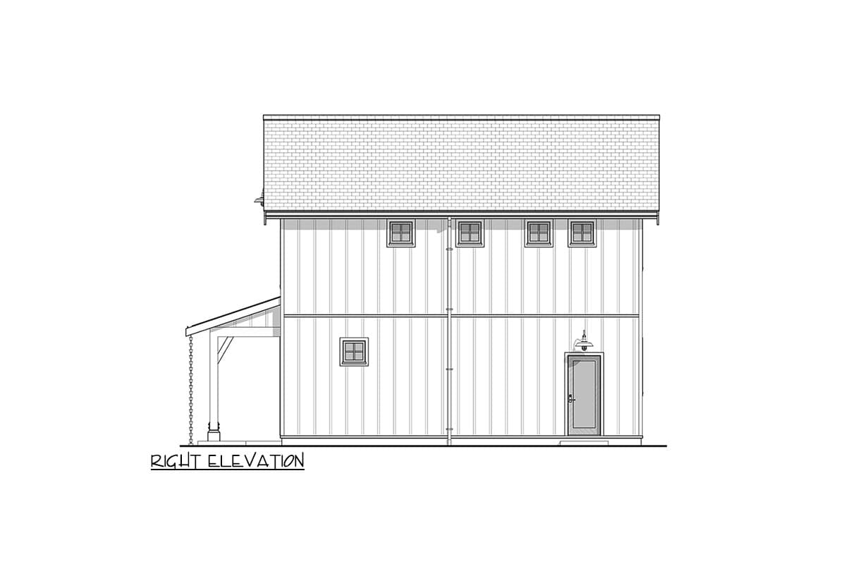 Plan 677035NWL: 2-Story Cabin with Upstairs Bedrooms - 1035 Sq Ft - Image #8 - Cabin, Cottage, Country, Rustic, Traditional