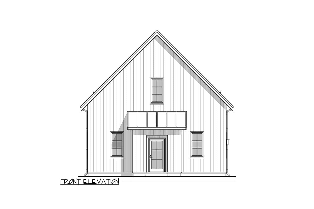 Plan 677036NWL: Contemporary Cabin House Plan with 2 Beds - 1200 Sq Ft - Image #5 - Cabin, Cottage, Vacation