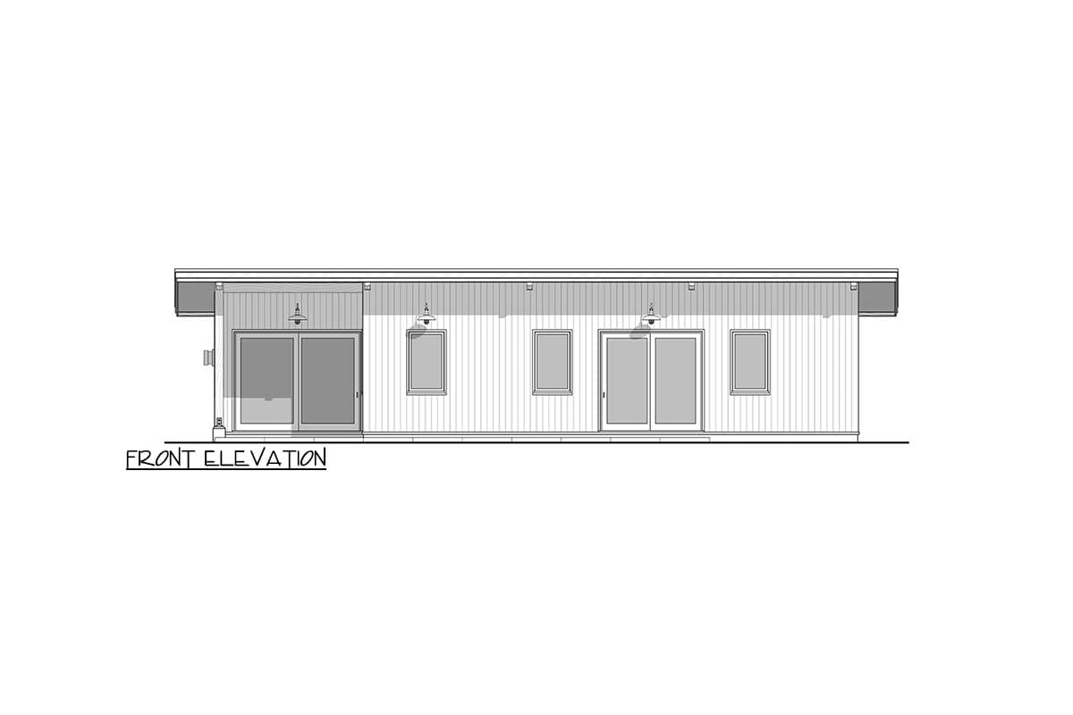 Plan 677040NWL: 4 Bed Mid-Century Modern House Plan with Open Patio - 1232 Sq Ft - Image #4 - Contemporary, Mid Century Modern, Mountain