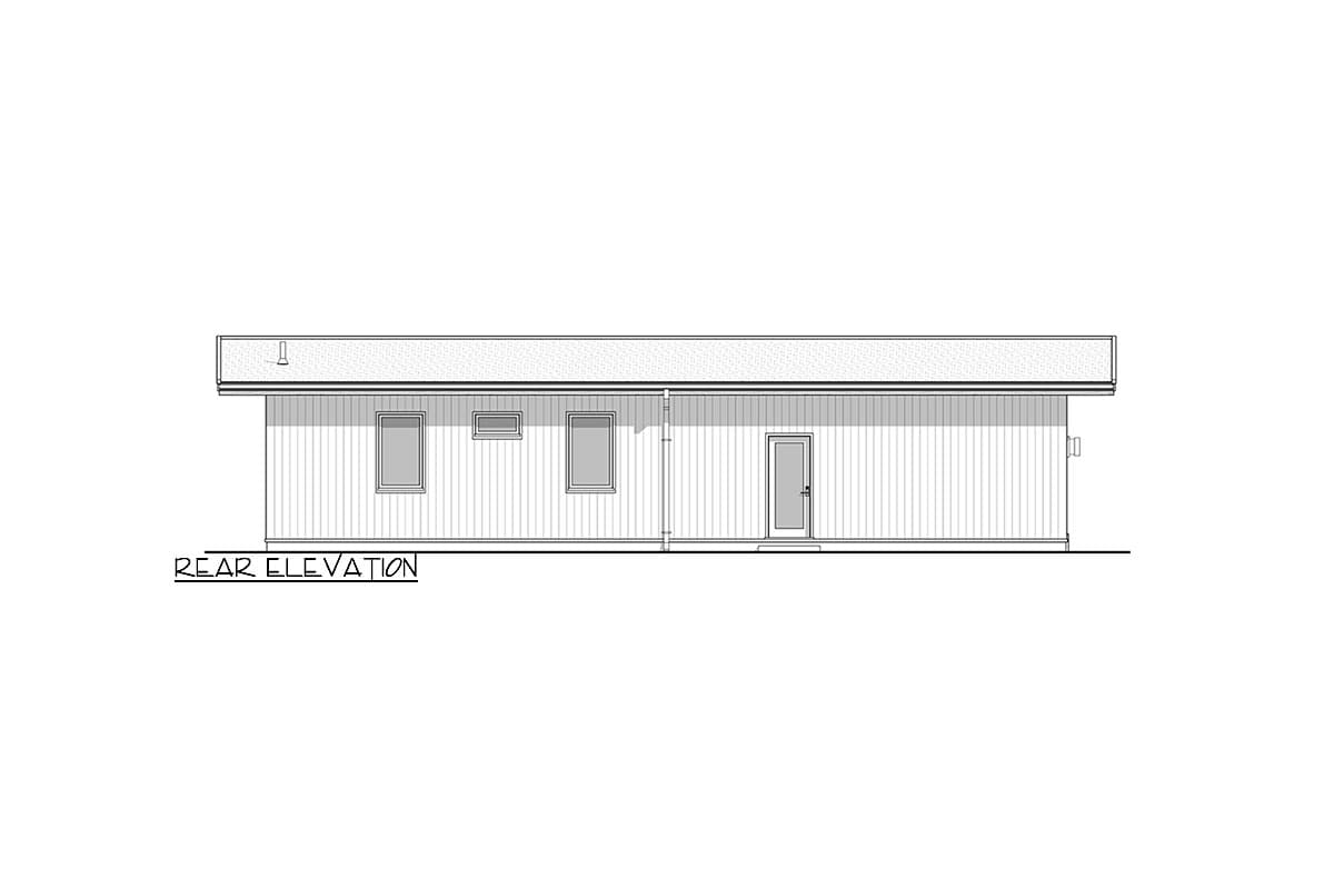 Plan 677040NWL: 4 Bed Mid-Century Modern House Plan with Open Patio - 1232 Sq Ft - Image #6 - Contemporary, Mid Century Modern, Mountain