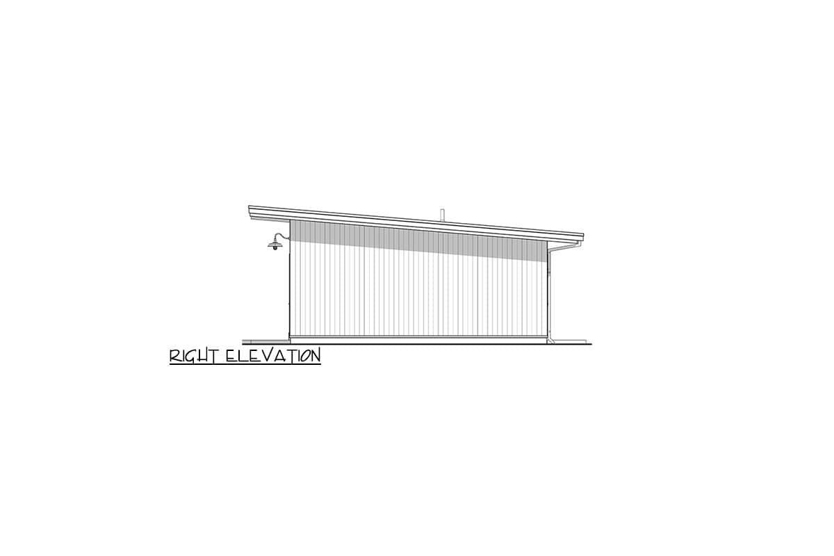Plan 677040NWL: 4 Bed Mid-Century Modern House Plan with Open Patio - 1232 Sq Ft - Image #7 - Contemporary, Mid Century Modern, Mountain