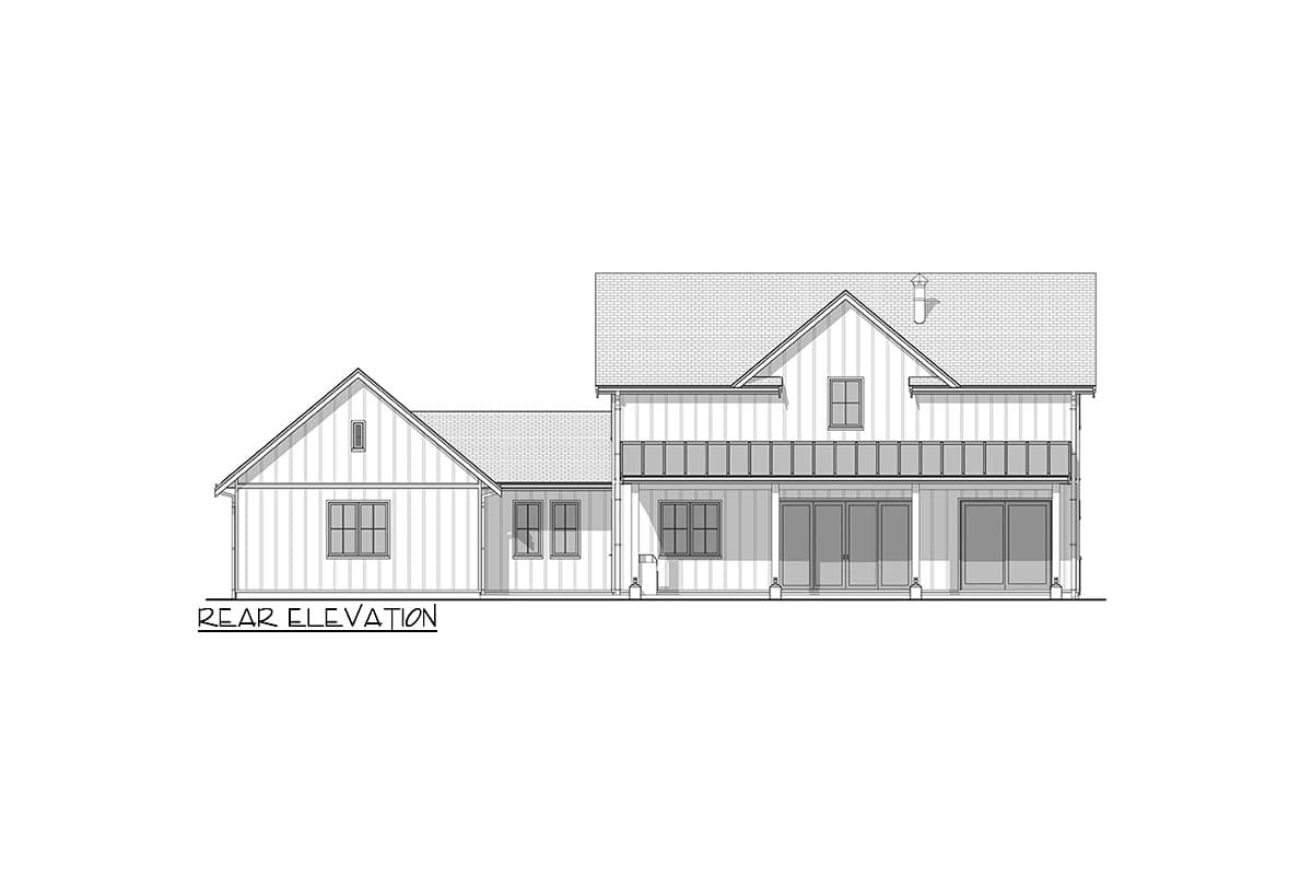 Plan 677043NWL: 5-Bed Modern Farmhouse Plan with 2-Story Living Room - 2606 Sq Ft - Image #6 - Country, Farmhouse, Modern Farmhouse