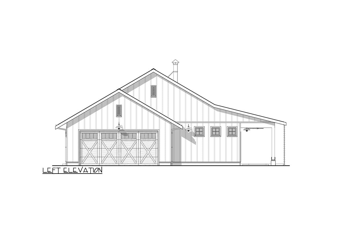 Plan 677045NWL: Country Home Plan with Flex Room and Covered Veranda - 1000 Sq Ft - Image #6 - Cottage, Country, Southern