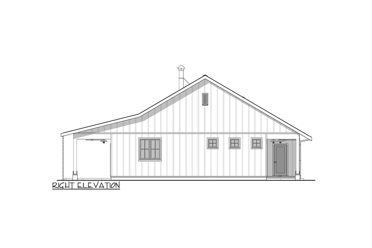 Plan 677045NWL: Country Home Plan with Flex Room and Covered Veranda - 1000 Sq Ft - Image #8 - Cottage, Country, Southern