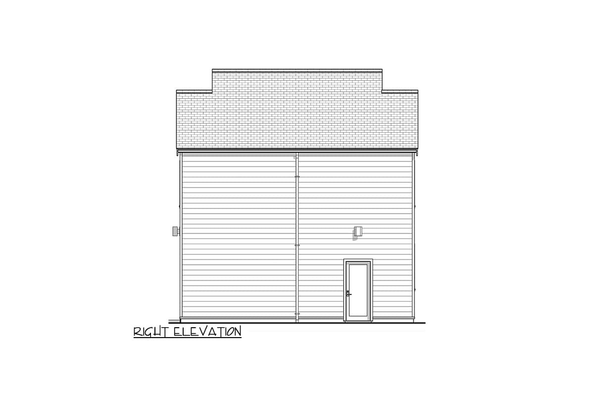 Plan 677046NWL: Contemporary 2-Story ADU with 2 Beds and a 2-Car Garage - 795 Sq Ft - Image #7 - Carriage, Contemporary