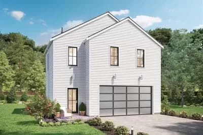 Contemporary 2-Story ADU with 2 Beds and a 2-Car Garage - 795 Sq Ft
