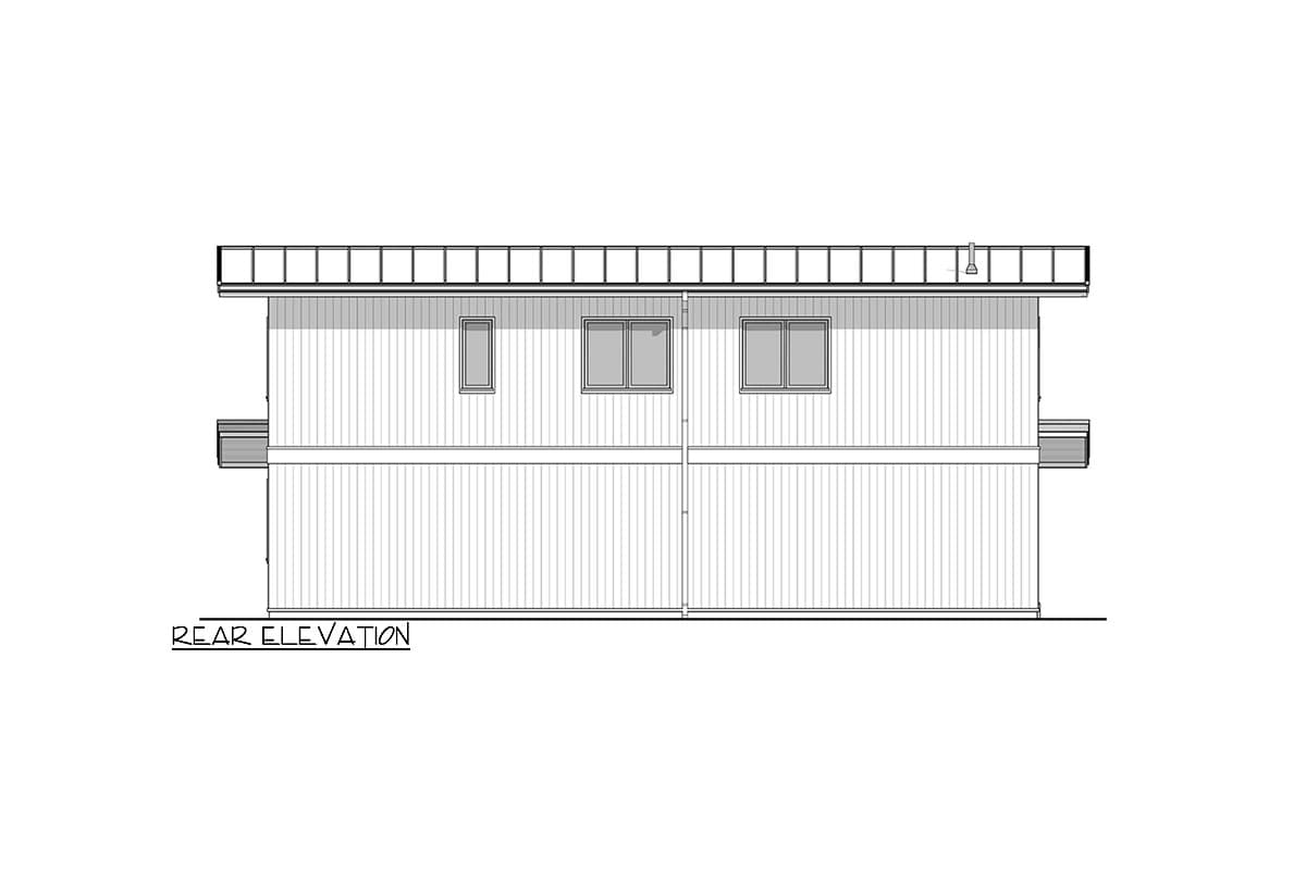 Plan 677049NWL: Modern House Plan with 2-Bed Apartment Above 4-Car Garage - 968 Sq Ft - Image #6 - Contemporary, Modern
