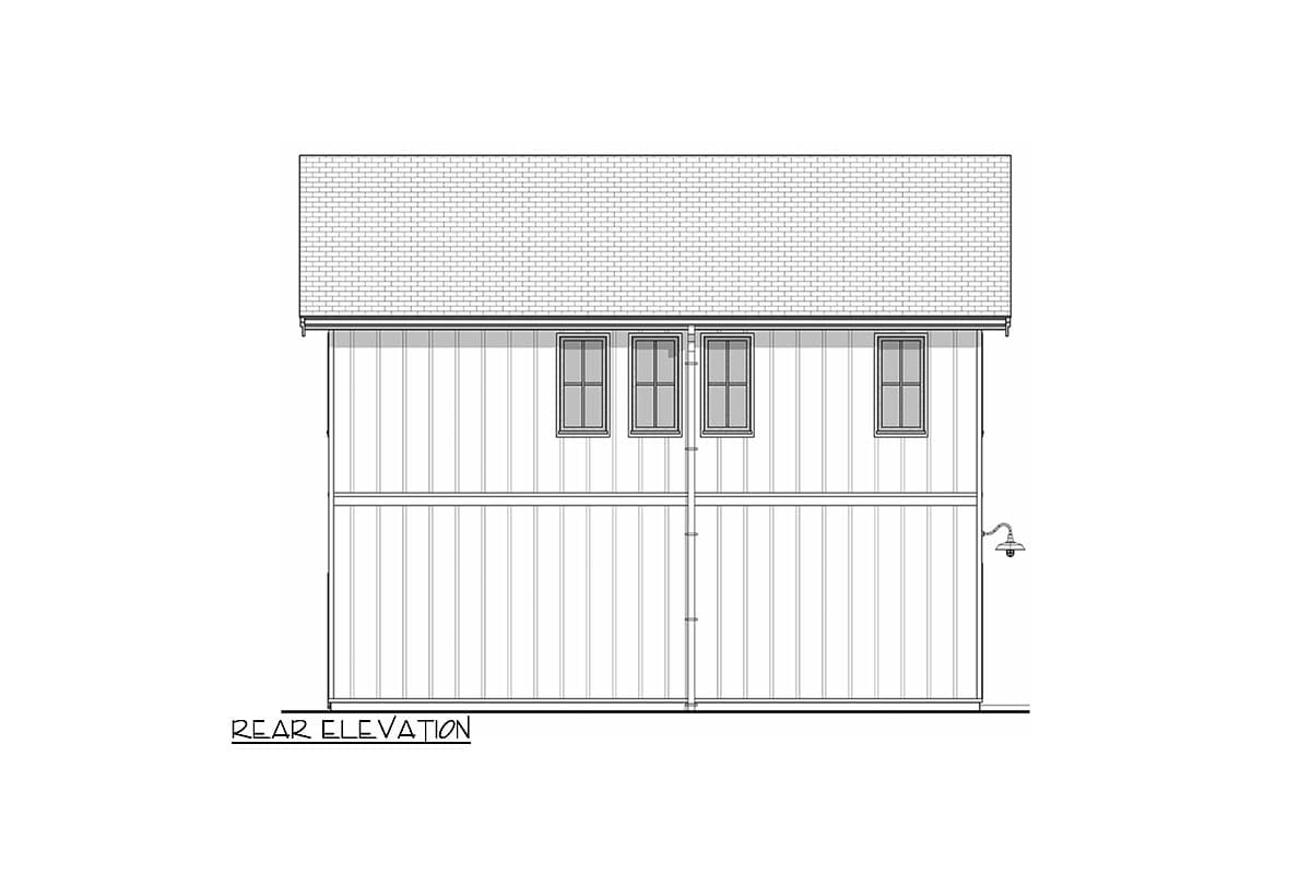 Plan 677050NWL: Garage Apartment with 2 Beds and Parking for 3 Cars - 889 Sq Ft - Image #6 - Carriage, Country, Modern Farmhouse, New American, Traditional