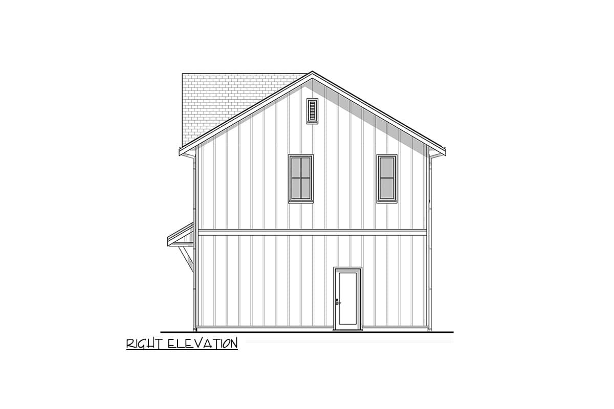 Plan 677050NWL: Garage Apartment with 2 Beds and Parking for 3 Cars - 889 Sq Ft - Image #7 - Carriage, Country, Modern Farmhouse, New American, Traditional