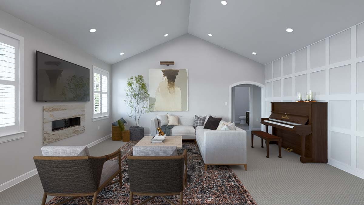 Plan 61482UT: One-Story House Plan with Split Bedroom Layout - 1337 Sq Ft - Image #10 - Ranch, Traditional