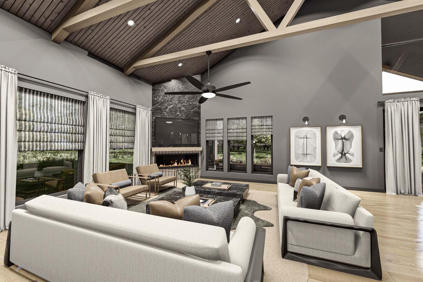 Plan 623313DJ: Barndominium-Style House Plan with Indoor-Outdoor Living - 2722 Sq Ft - Virtual Tour Cover Image - Barndominium, Country, Rustic