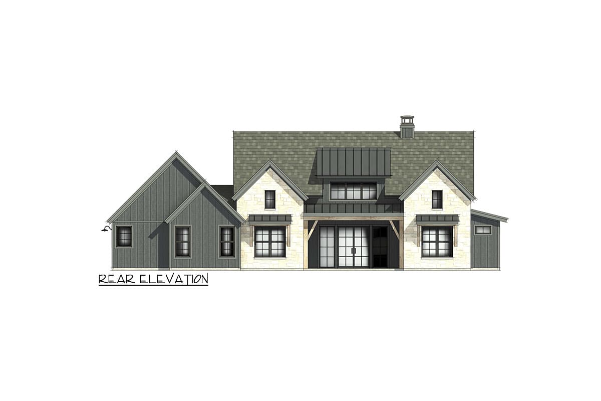 Plan 818104JSS: Modern Hill Country House Plan with 4 Bedrooms and Vaulted Great Room - 2390 Sq Ft - Image #8 - Country, Hill Country, Modern Farmhouse, New American