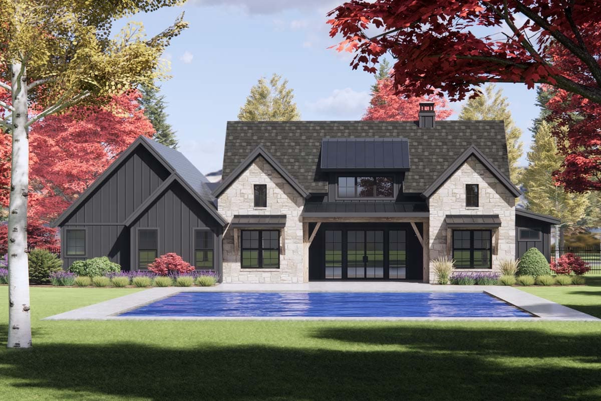 Plan 818104JSS: Modern Hill Country House Plan with 4 Bedrooms and Vaulted Great Room - 2390 Sq Ft - Image #5 - Country, Hill Country, Modern Farmhouse, New American