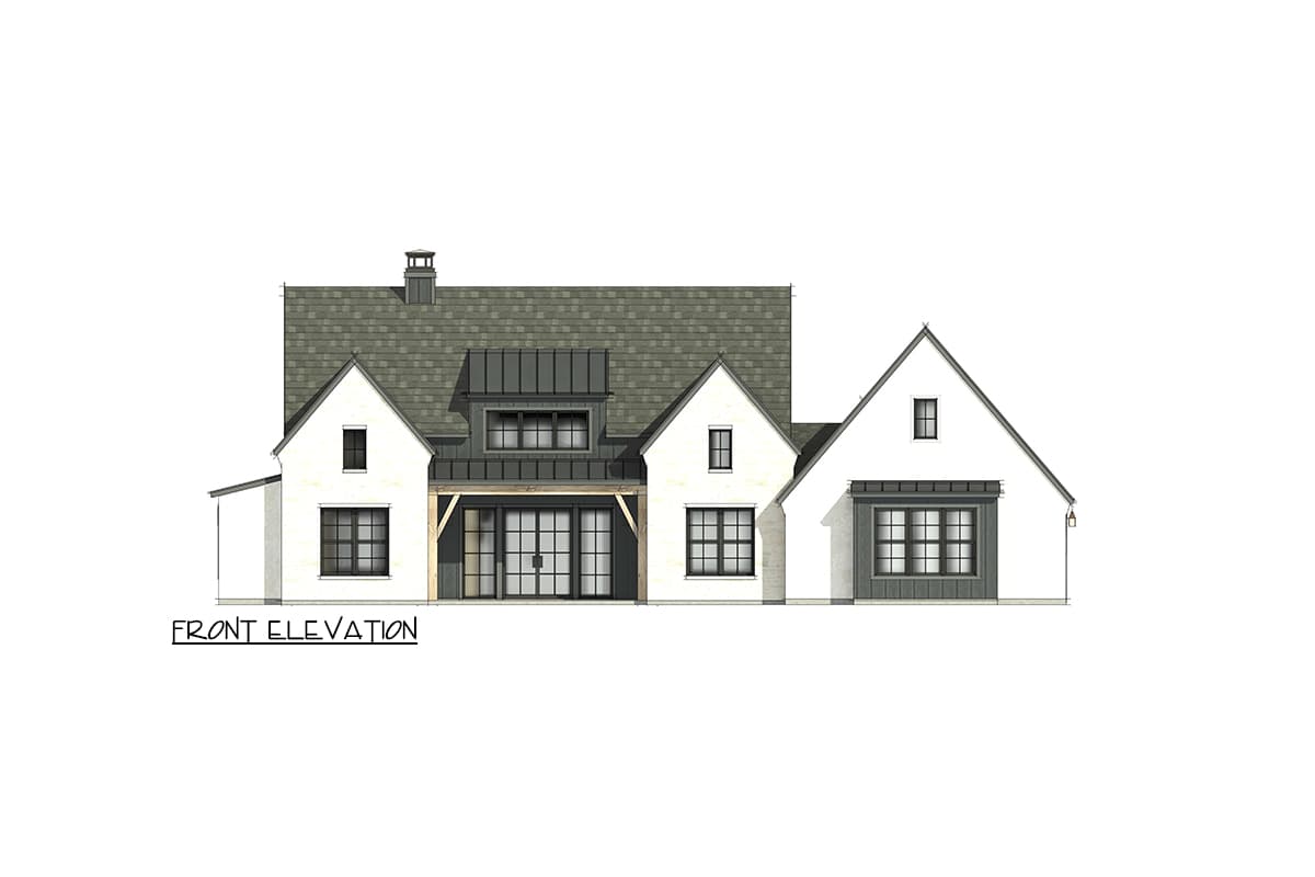 Plan 818105JSS: Split Bedroom New American House Plan with 4 Bedrooms - 2390 Sq Ft - Image #5 - Country, European, Hill Country, New American, Transitional