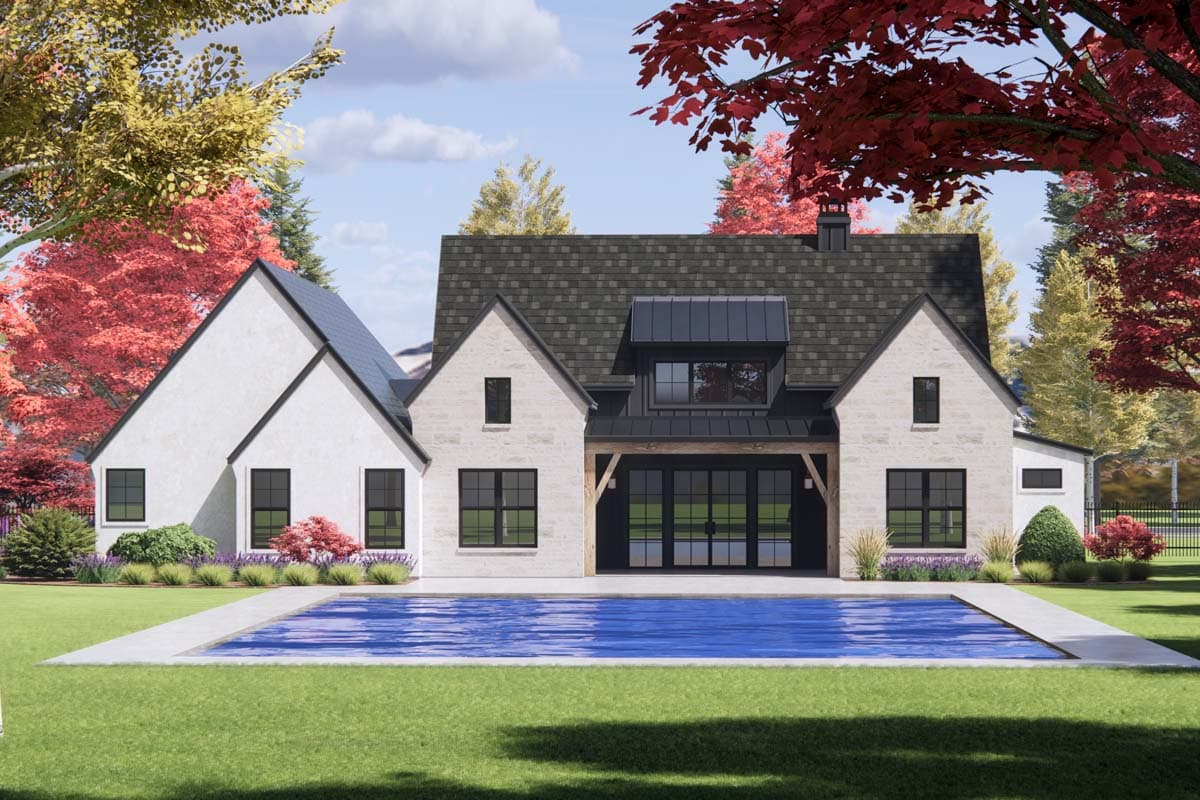 Plan 818105JSS: Split Bedroom New American House Plan with 4 Bedrooms - 2390 Sq Ft - Image #4 - Country, European, Hill Country, New American, Transitional