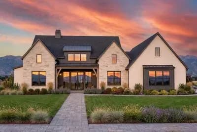 Split Bedroom New American House Plan with 4 Bedrooms - 2390 Sq Ft