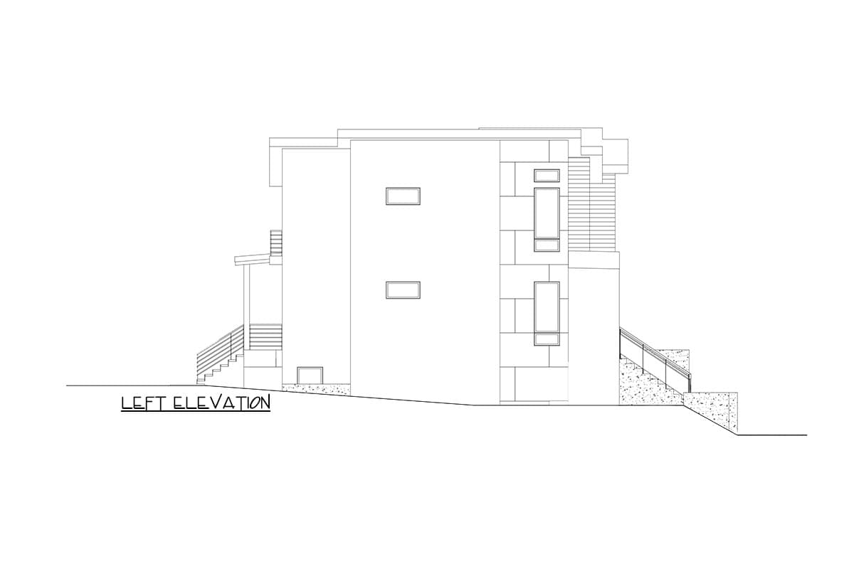 Plan 666246RAF: Modern House Plan with Rooftop Deck for a Front-Sloping Lot - 4972 Sq Ft - Image #6 - Country, Modern, Northwest