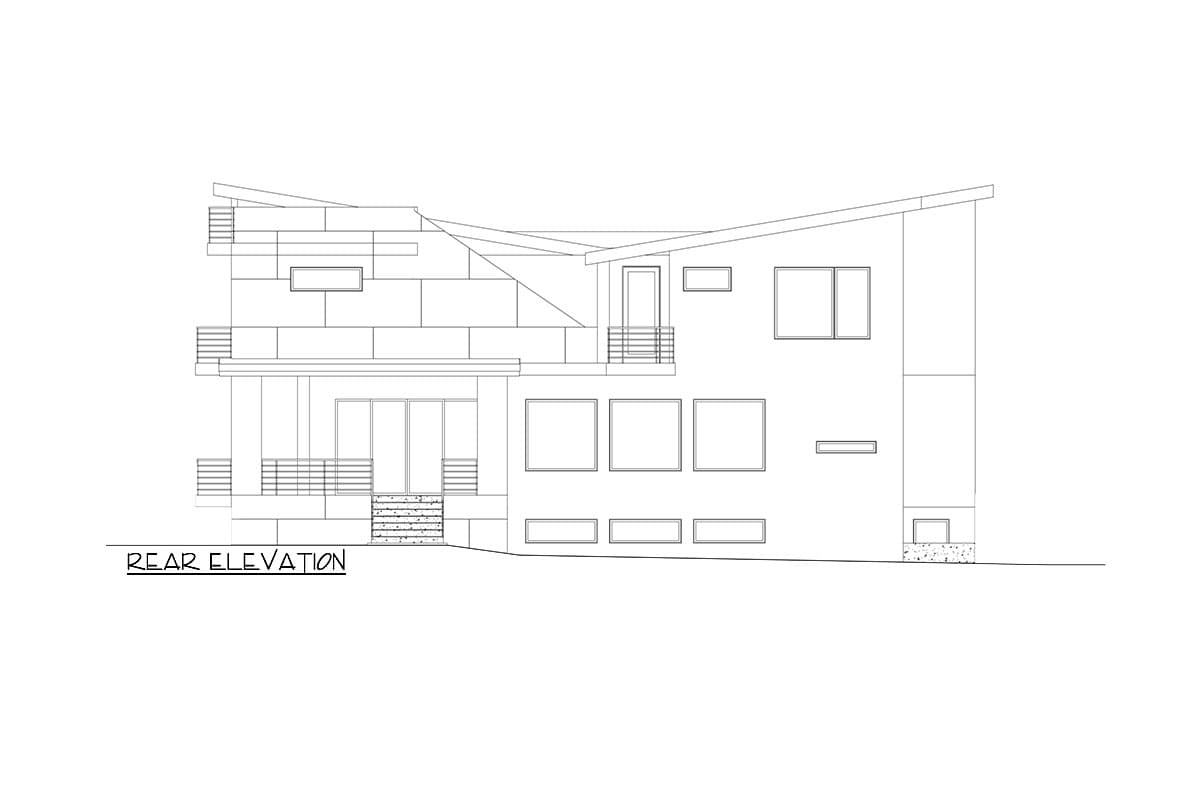Plan 666246RAF: Modern House Plan with Rooftop Deck for a Front-Sloping Lot - 4972 Sq Ft - Image #7 - Country, Modern, Northwest