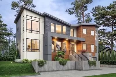 Modern House Plan with Rooftop Deck for a Front-Sloping Lot - 4972 Sq Ft