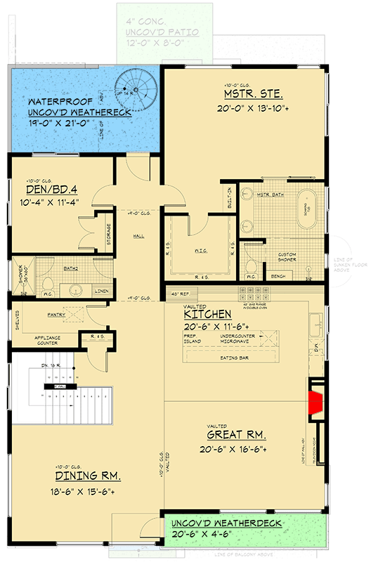 Plan 666248RAF: 2-Story Modern House Plan with Open Concept Upstairs - 3262 Sq Ft - Floor Plan - 2nd Floor - Contemporary, Mid Century Modern, Modern, Northwest