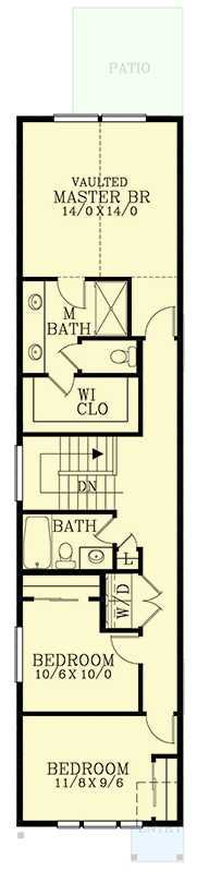 Plan 28138J: 15-Foot-Wide 3-Bed House Plan with 1-Car Garage - 1580 Sq Ft - Floor Plan - 2nd Floor - Northwest, Traditional