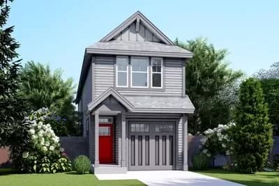15-Foot-Wide 3-Bed House Plan with 1-Car Garage - 1580 Sq Ft
