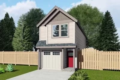Narrow Lot House Plan Just 15-Feet-Wide with 3 Bedrooms - 1807 Sq Ft