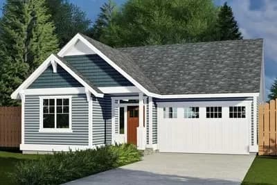 Simple 3-Bed House Plan withL-Shaped Kitchen - 1363 Sq Ft