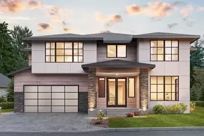 Modern Prairie House Plan with Third Floor Loft and Rooftop Deck - 5361 Sq Ft
