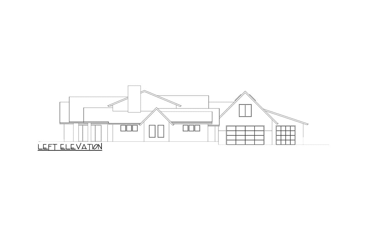 Plan 666251RAF: Contemporary House Plan with In-Law Apartment Above Garage - 5351 Sq Ft - Image #7 - Contemporary, New American, Transitional