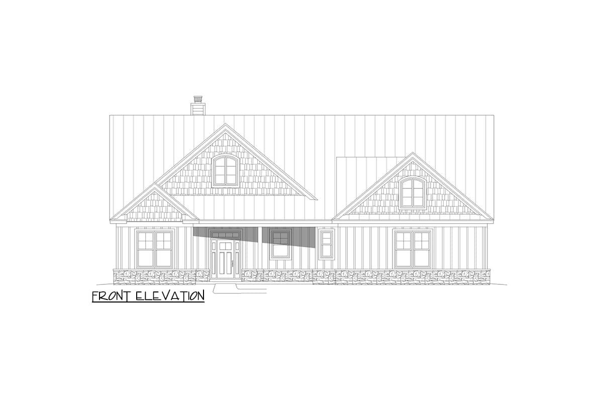 Plan 680236VR: Craftsman House Plan with Vaulted Interior and a Home Office - 2300 Sq Ft - Image #6 - Country, Craftsman, Traditional