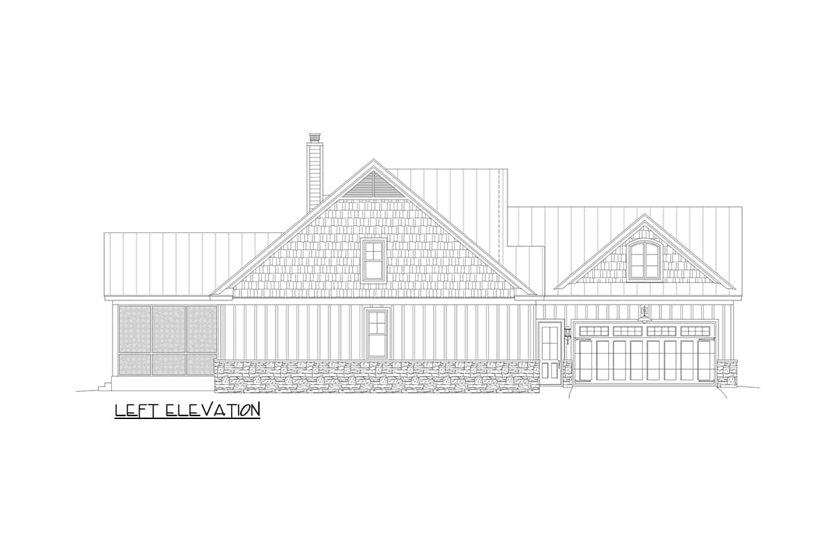 Plan 680236VR: Craftsman House Plan with Vaulted Interior and a Home Office - 2300 Sq Ft - Image #7 - Country, Craftsman, Traditional