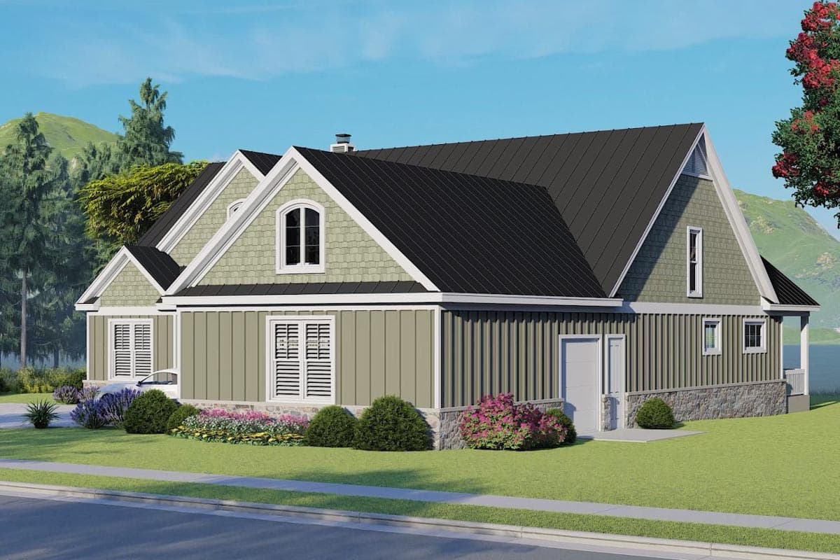 Plan 680236VR: Craftsman House Plan with Vaulted Interior and a Home Office - 2300 Sq Ft - Image #5 - Country, Craftsman, Traditional