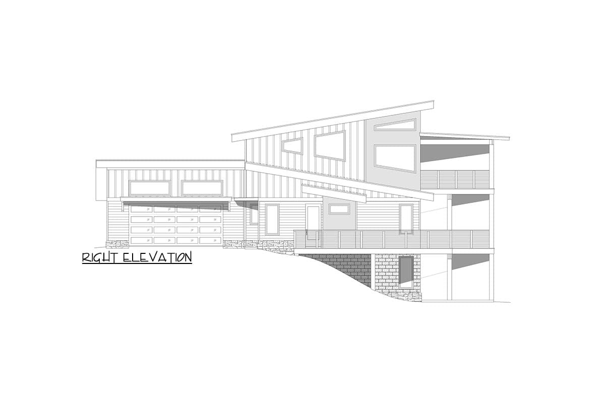 Plan 680237VR: Modern Lake House Plan with Elevator and Upstairs Master Suite - 2568 Sq Ft - Image #6 - Beach, Coastal, Mid Century Modern, Modern, Mountain