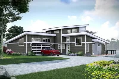 Modern Lake House Plan with Elevator and Upstairs Master Suite - 2568 Sq Ft