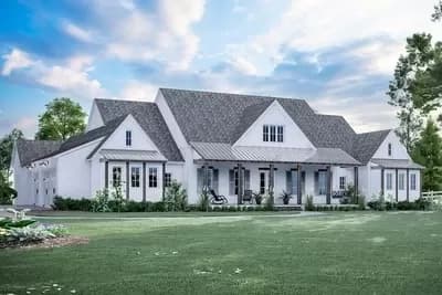 Classic Farmhouse Plan with Large Porches and a Home Office - 3765 Sq Ft