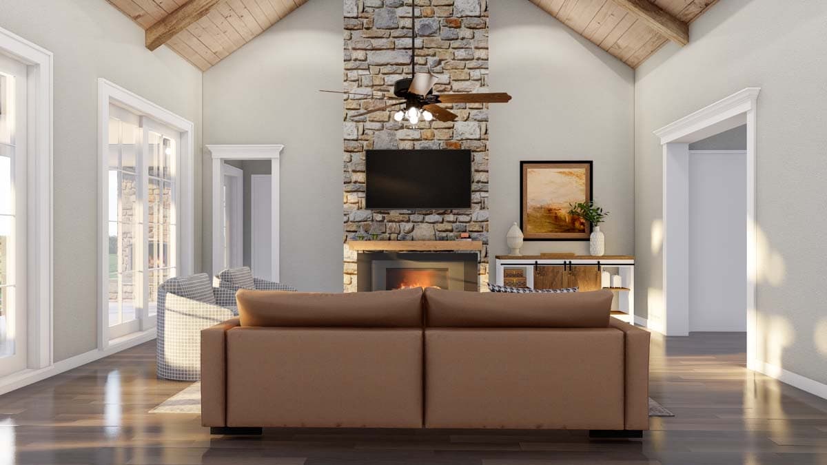 Plan 70870MK: Modern Farmhouse with Flex Room and Abundant Outdoor Space - 2200 Sq Ft - Image #5 - Country, Craftsman, Farmhouse, Modern Farmhouse