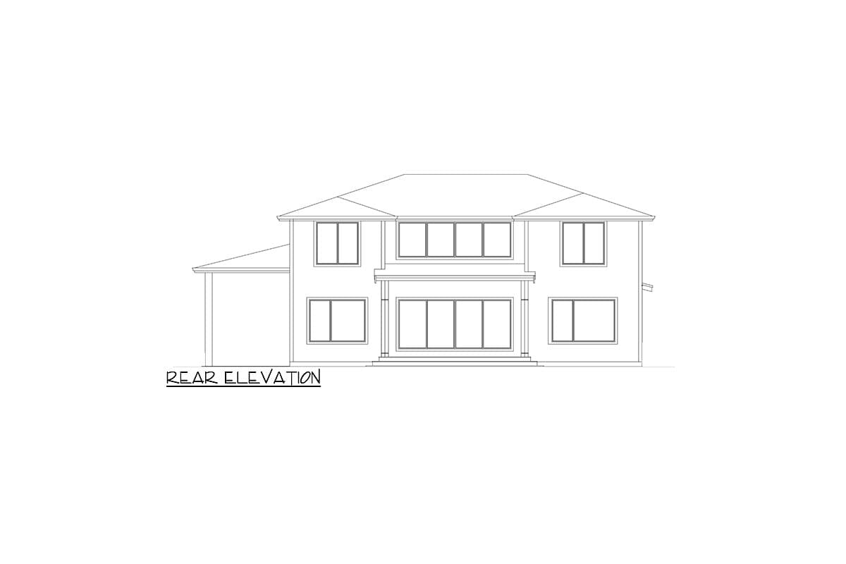 Plan 666253RAF: 2-Story Modern House Plan with 3-Car Garage and 1-Car Carport - 3967 Sq Ft - Image #7 - Contemporary, Modern, Northwest, Prairie