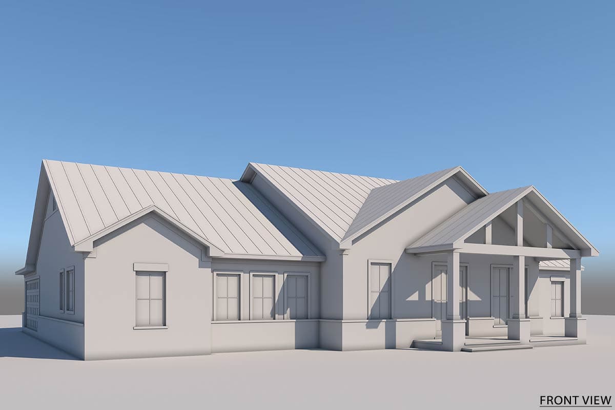 Plan 51954HZ: 3-Bed Craftsman Cottage House Plan with Home Office - 2065 Sq Ft - Image #7 - Cottage, Country, Craftsman, Modern Farmhouse, New American, Rustic