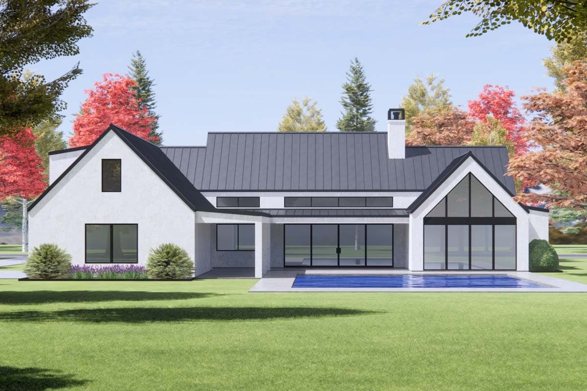 Plan 818106JSS: Scandinavian-Style Modern Farmhouse Plan with Clerestory Windows - 3641 Sq Ft - Image #6 - Contemporary, Farmhouse, Modern Farmhouse, New American, Scandinavian, Transitional