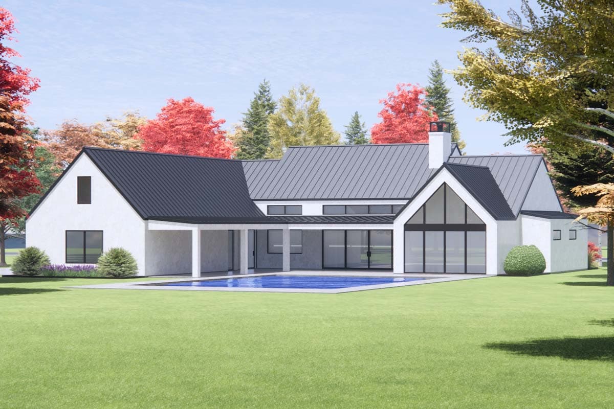 Plan 818106JSS: Scandinavian-Style Modern Farmhouse Plan with Clerestory Windows - 3641 Sq Ft - Image #7 - Contemporary, Farmhouse, Modern Farmhouse, New American, Scandinavian, Transitional