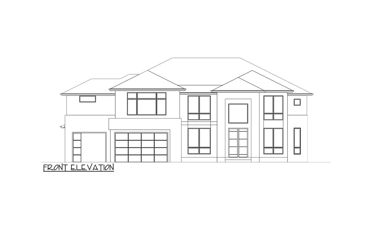 Plan 666255RAF: Modern House Plan with Upstairs Home Office - 4932 Sq Ft - Image #5 - Contemporary, Mid Century Modern, Modern