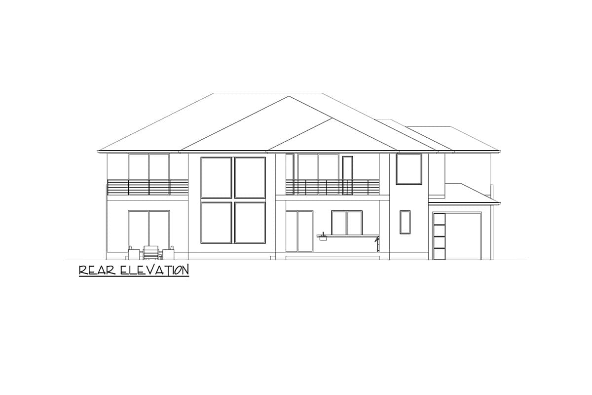 Plan 666255RAF: Modern House Plan with Upstairs Home Office - 4932 Sq Ft - Image #7 - Contemporary, Mid Century Modern, Modern