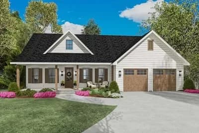 3 Bed Farmhouse with Front and Rear Porches - 1834 Sq Ft