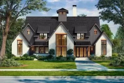 5 Bed Transitional House Plan with Laundry On Both Floors - 4431 Sq Ft