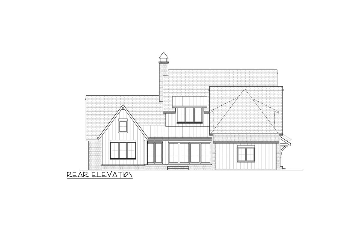 Plan 93205EL: 4-Bed 2-Story House Plan with Upstairs Laundry and Game Room - 3752 Sq Ft - Image #5 - Country, Farmhouse, New American, Traditional, Transitional