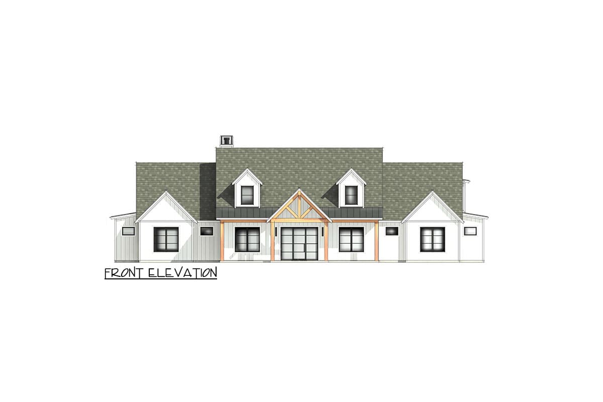 Plan 818107JSS: Balanced Farmhouse Plan with Vaulted Entry Porch - 3641 Sq Ft - Image #8 - Country, Farmhouse, Traditional
